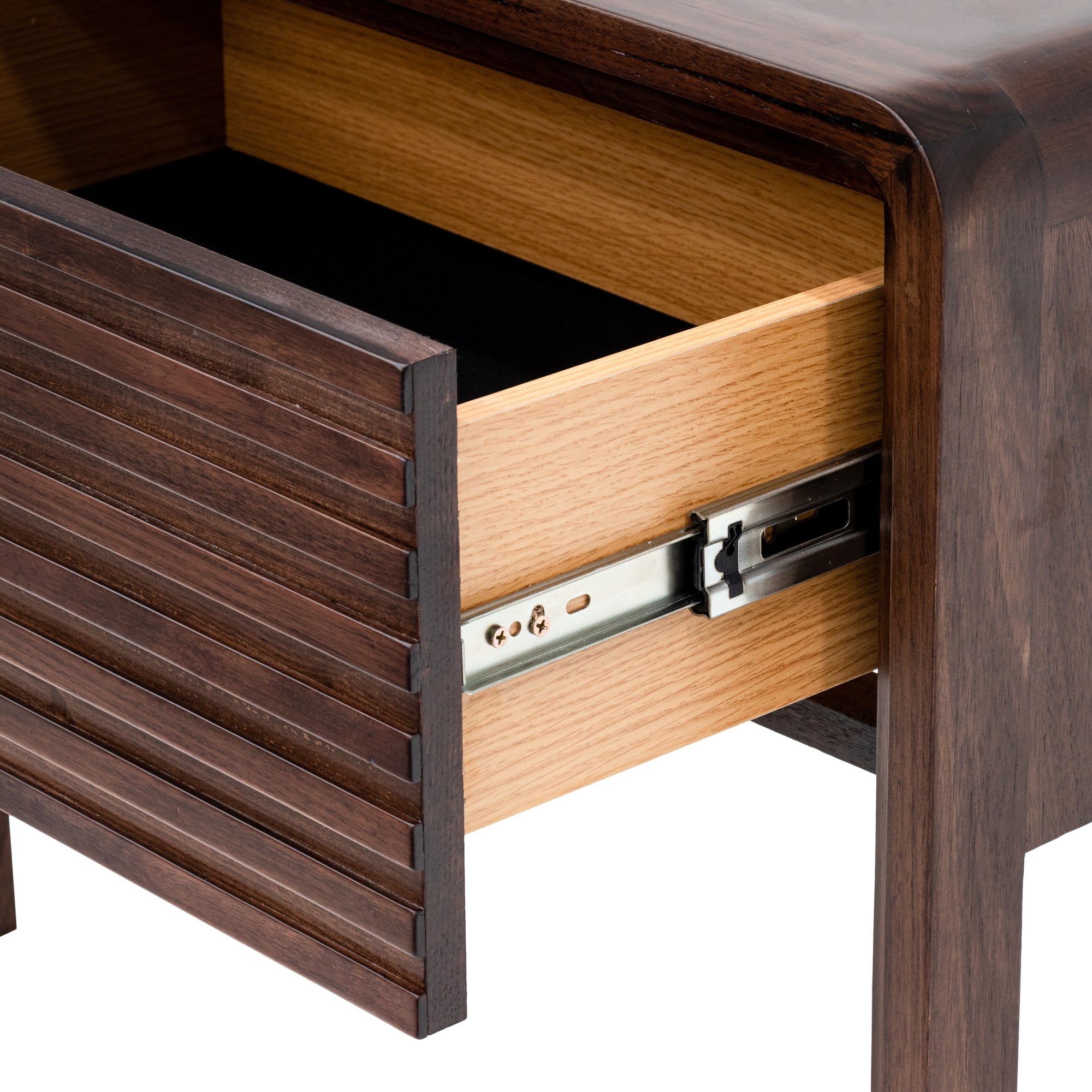 Lulu Single Drawer Bedside Table - Walnut - Bedside Tables