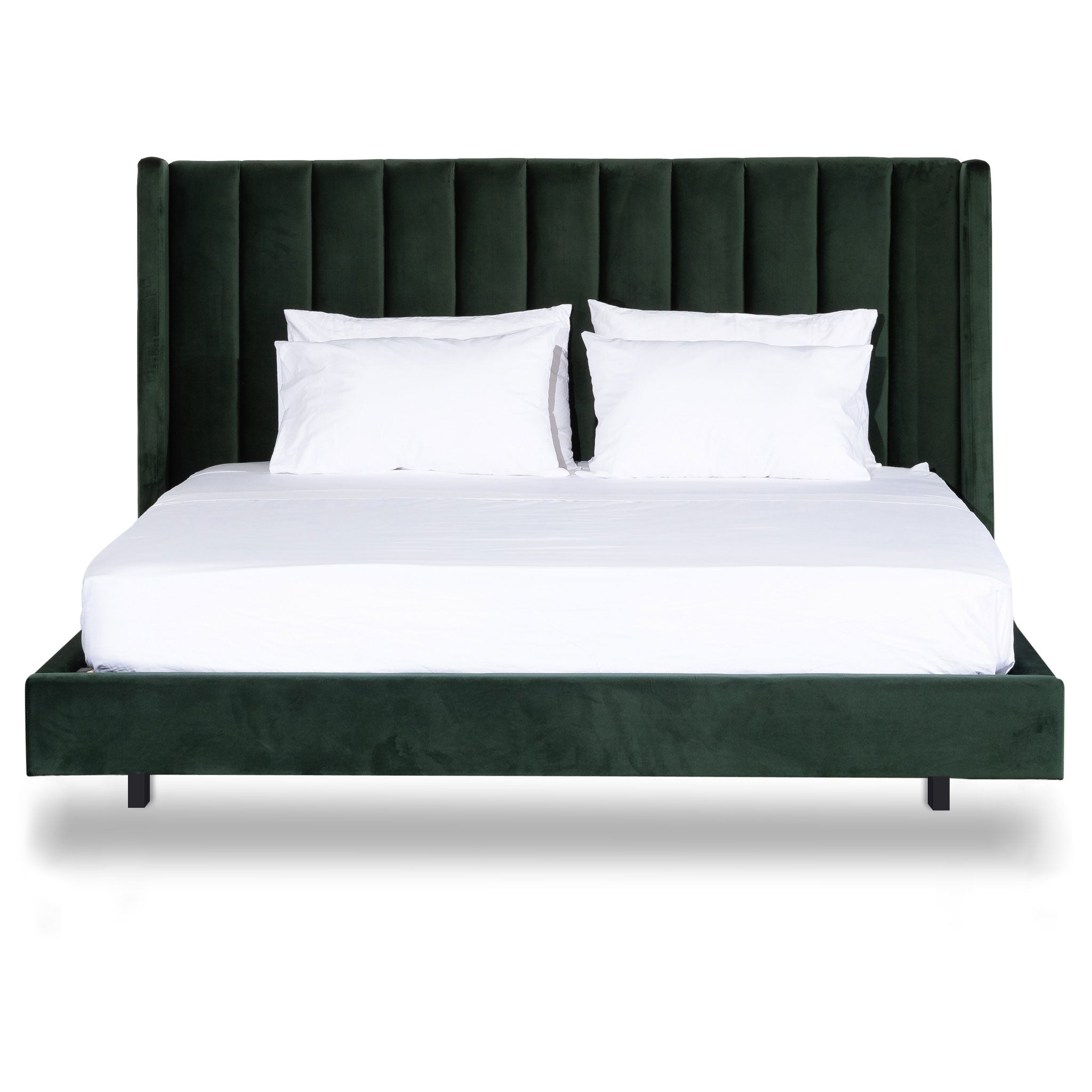 Mark King Bed Frame - Forest Green Velvet - Beds