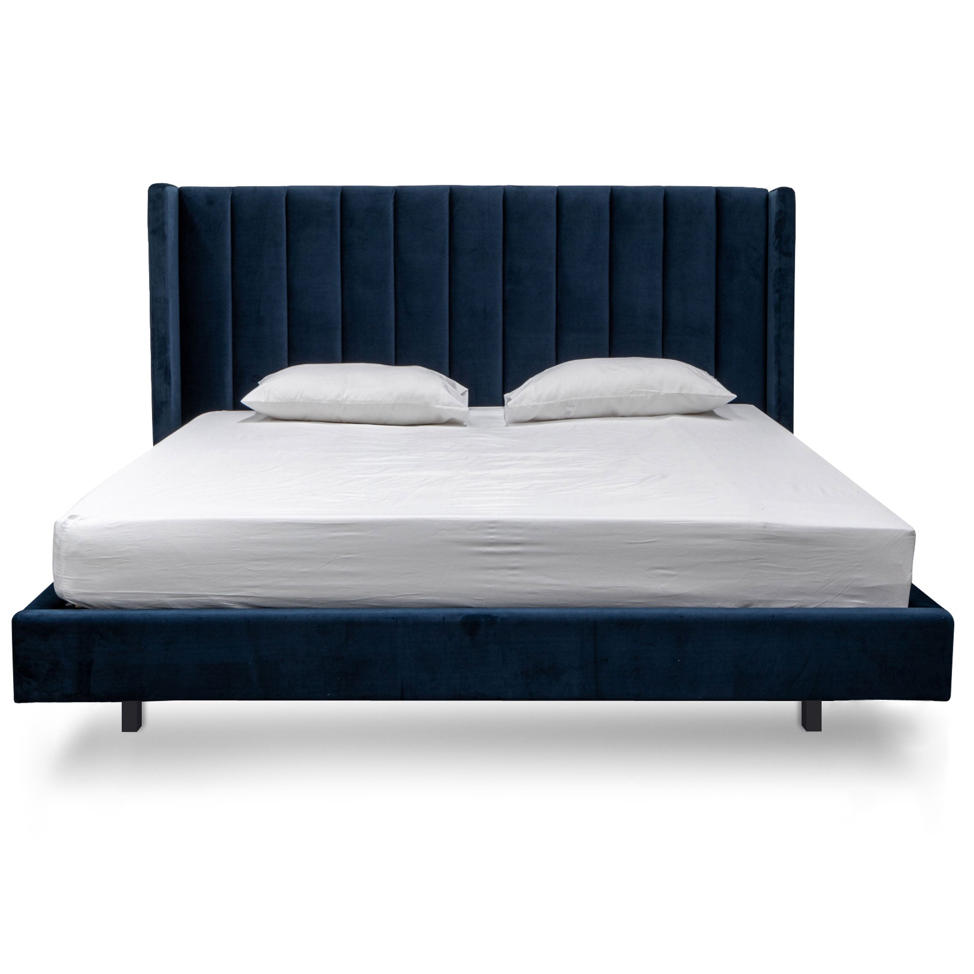 Mark King Bed Frame - Navy Velvet - Beds