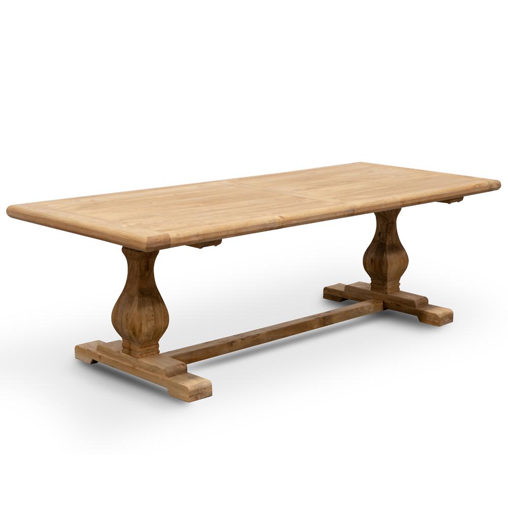 Mark Reclaimed 2.4m Ash Wood Dining Table - Rustic Natural - Dining Tables