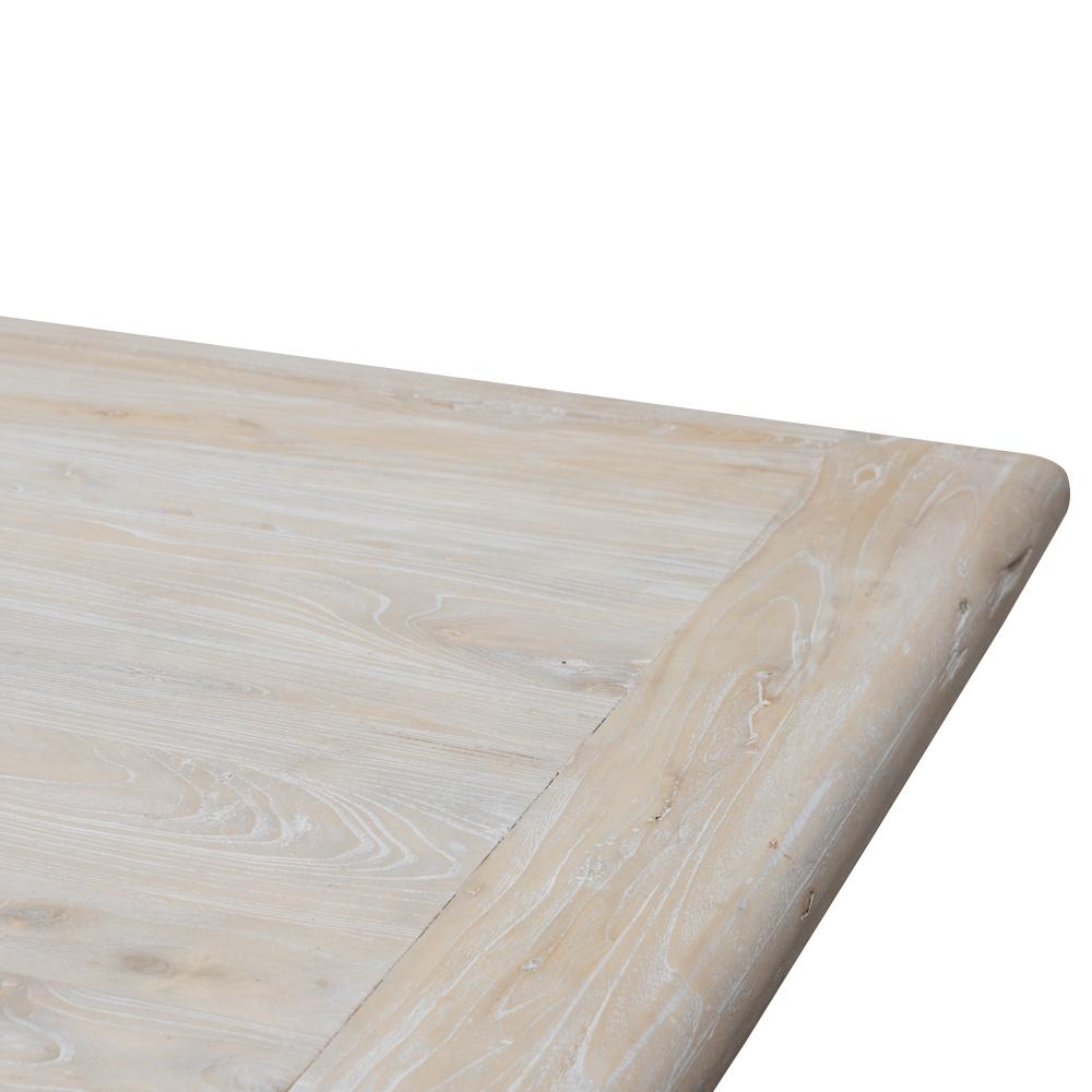 Mark Reclaimed 2.4m Ash Wood Dining Table - Rustic White Washed - Dining Tables