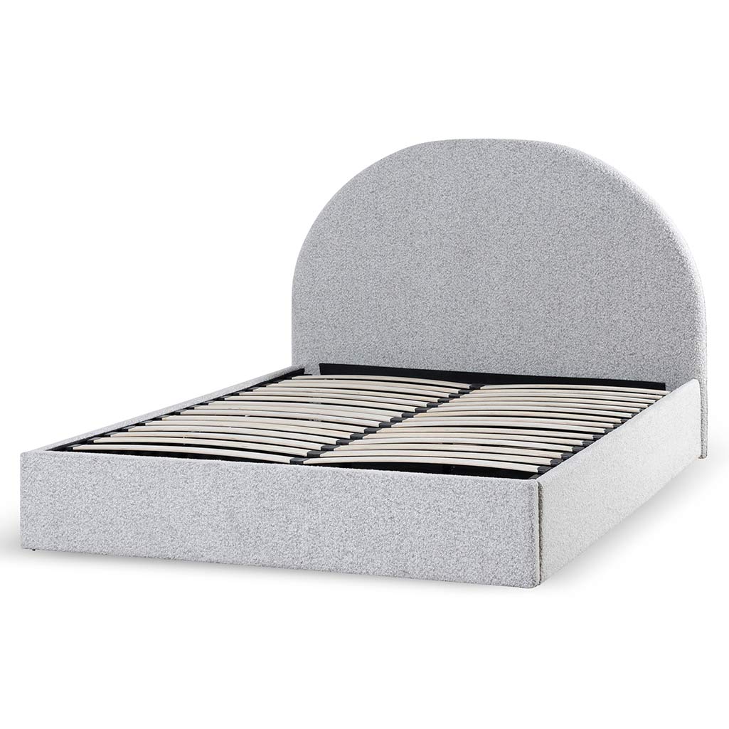 Maximus Queen Bed Frame - Pepper Boucle - Beds