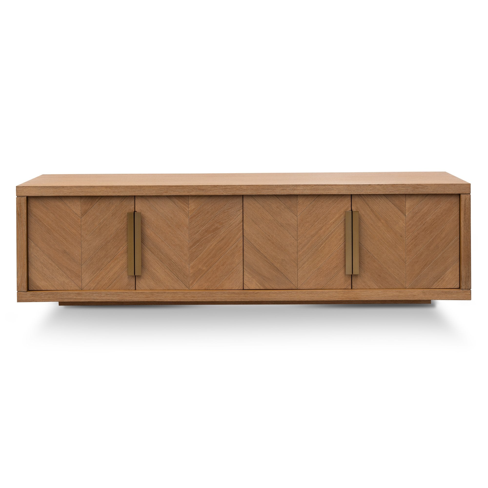 Miranda TV Entertainment Unit - Dusty Oak with Gold Handle - TV Units