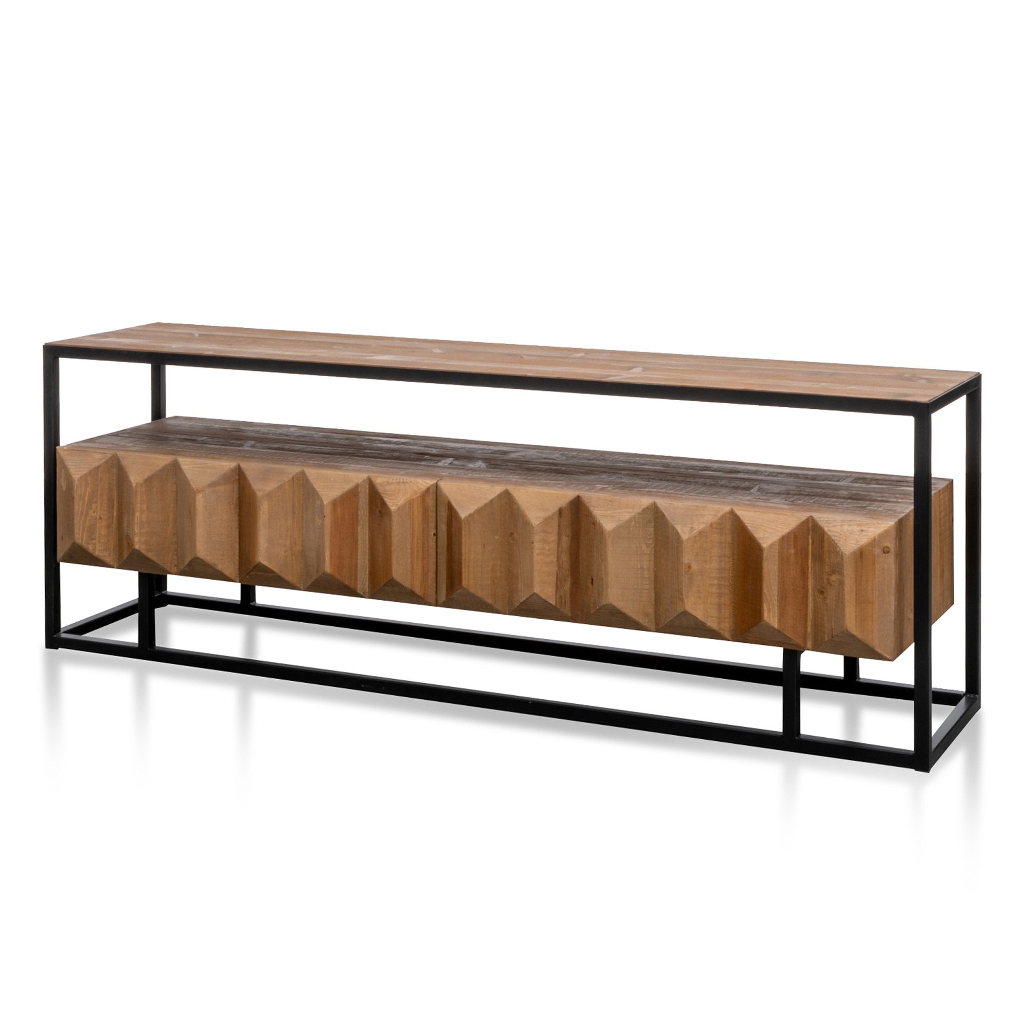 Natalie TV Entertainment Unit - Natural with Black Frame - TV Units