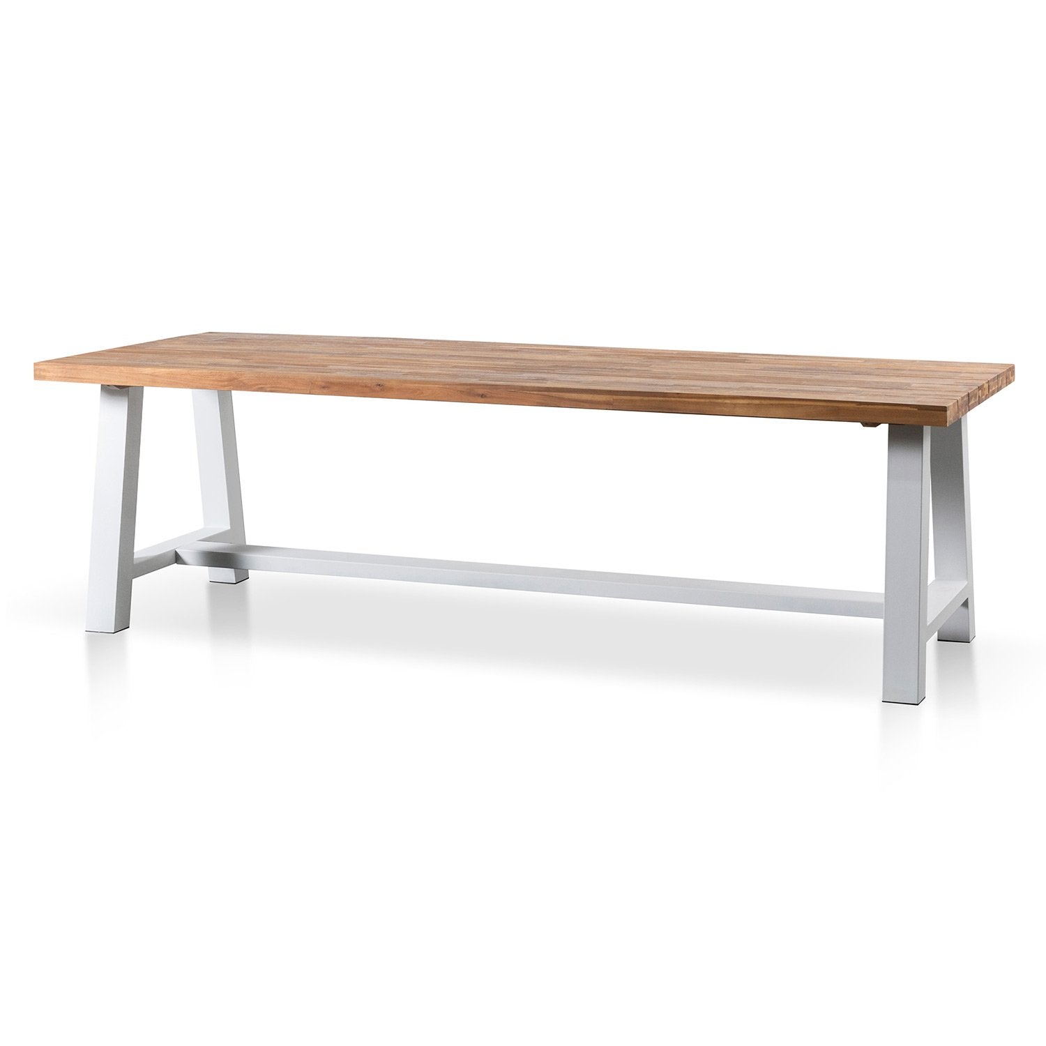 Nemo 2.5m Outdoor Dining Table - Natural Top and White Base - Dining Tables