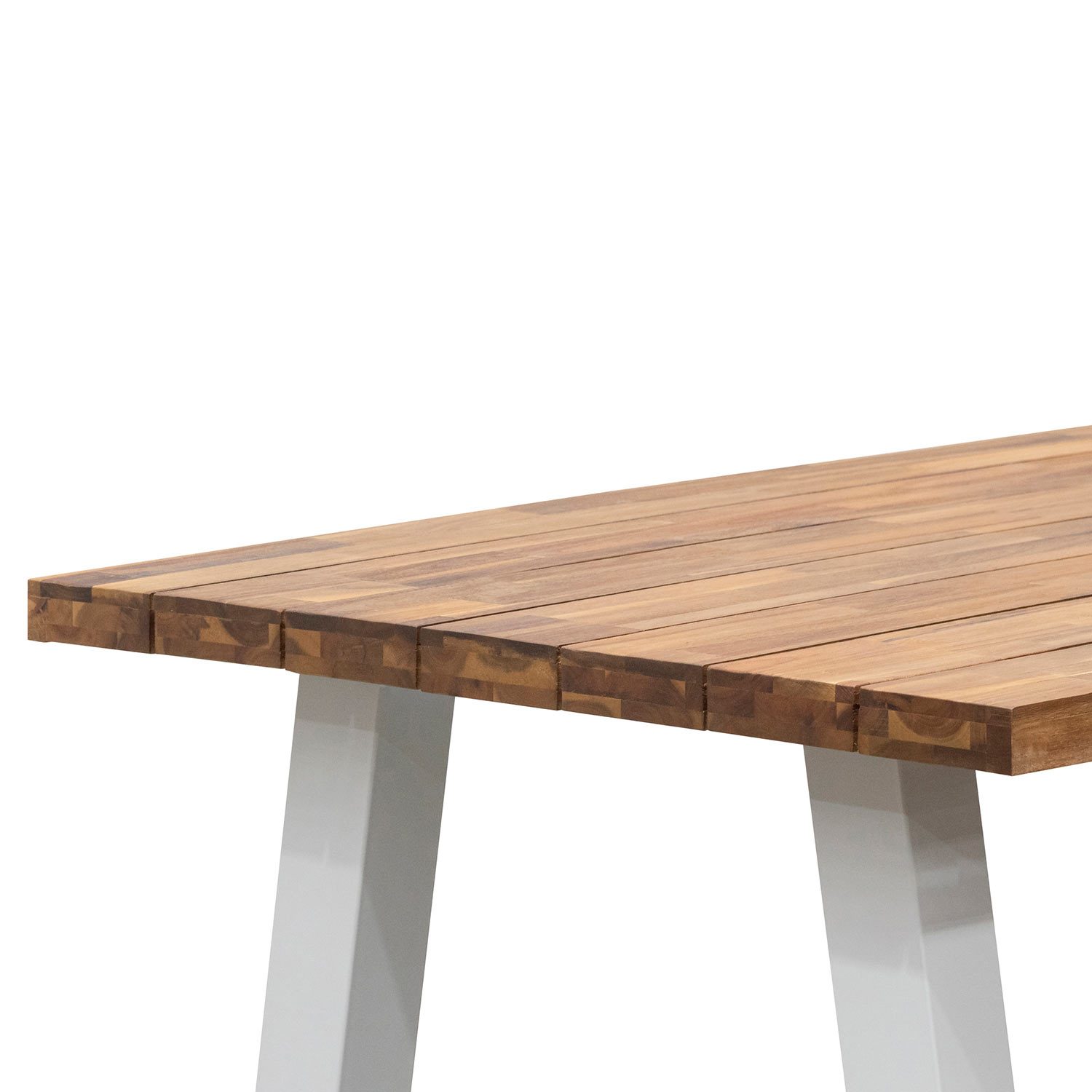 Nemo 2.5m Outdoor Dining Table - Natural Top and White Base - Dining Tables