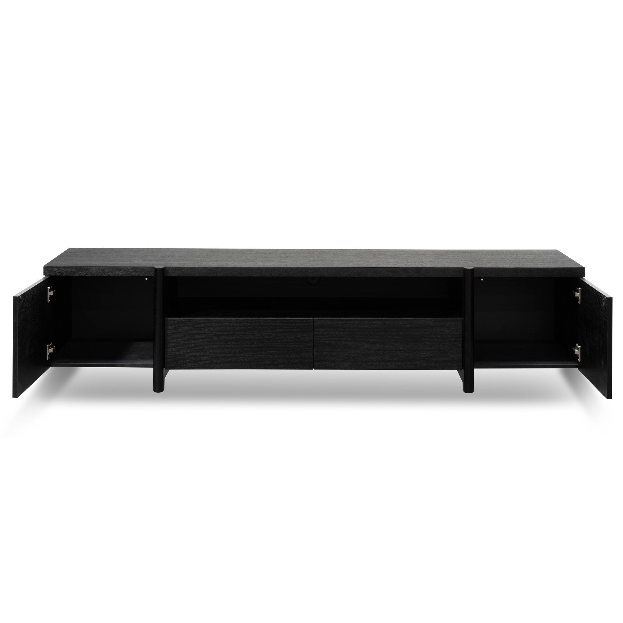 New York Lowline Wooden TV Entertainment Unit - Black Oak - TV Units