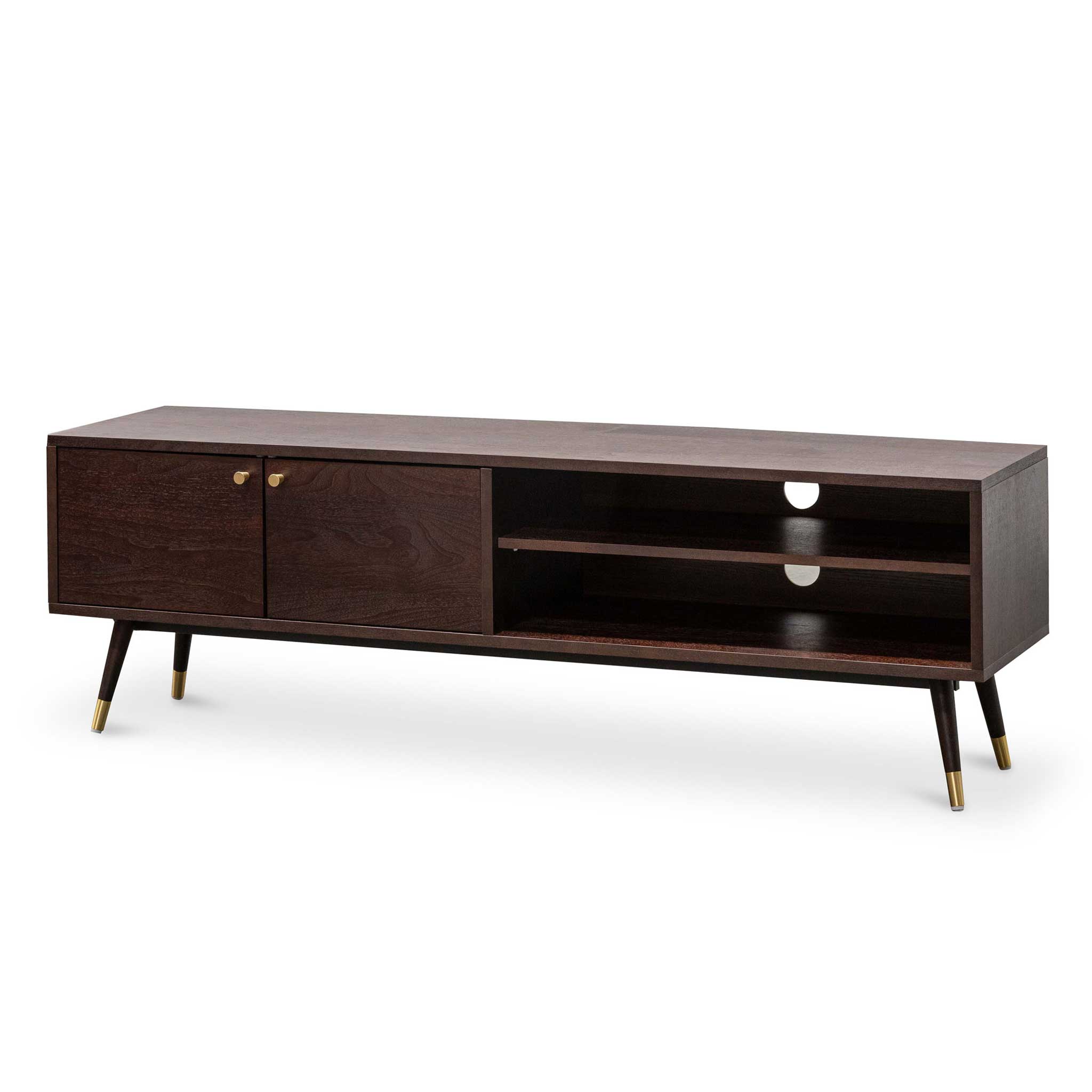 Nia Wooden TV Entertainment Unit - Walnut - TV Units