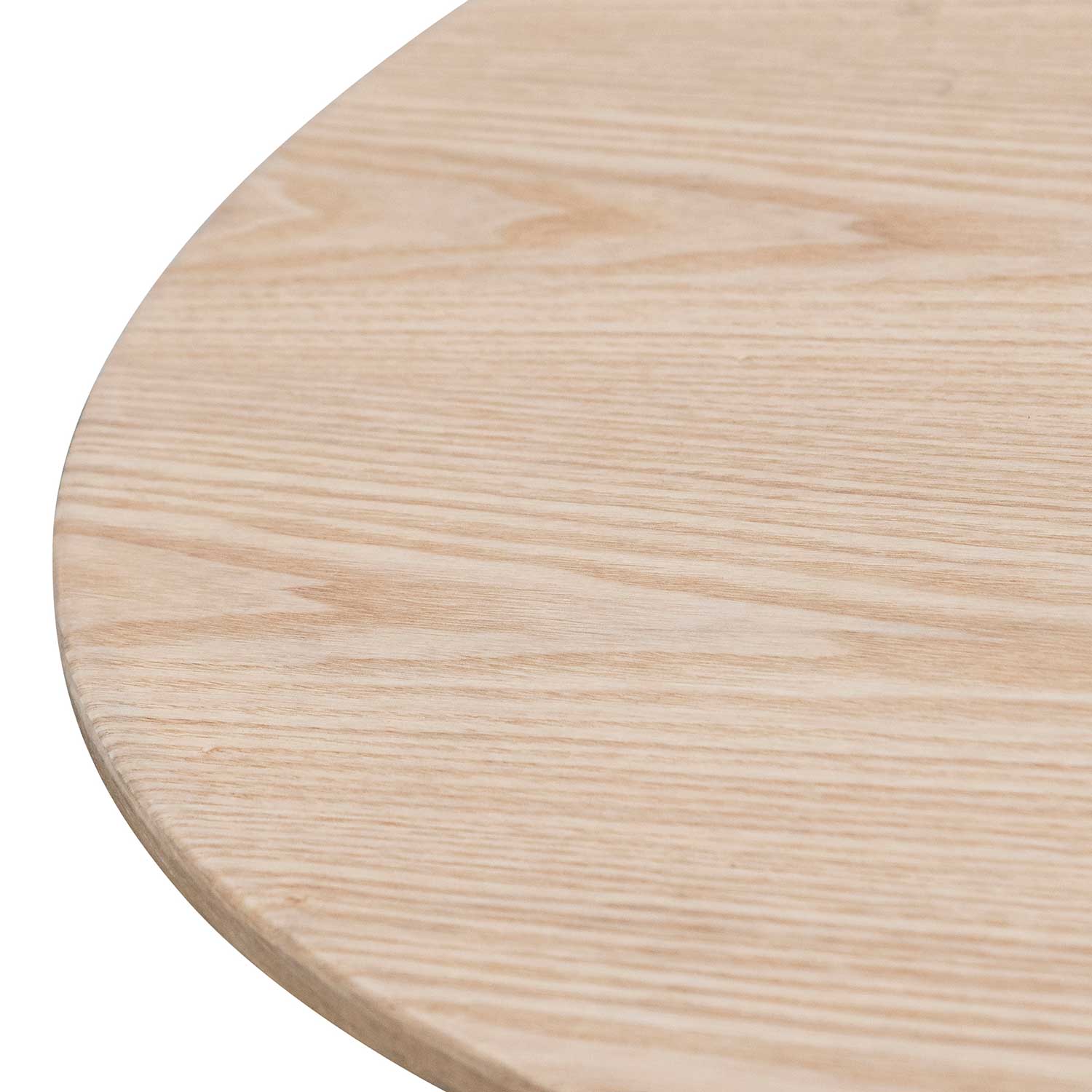 Nilo Round Wooden Dining Table - Natural Top and Black Base - Dining Tables