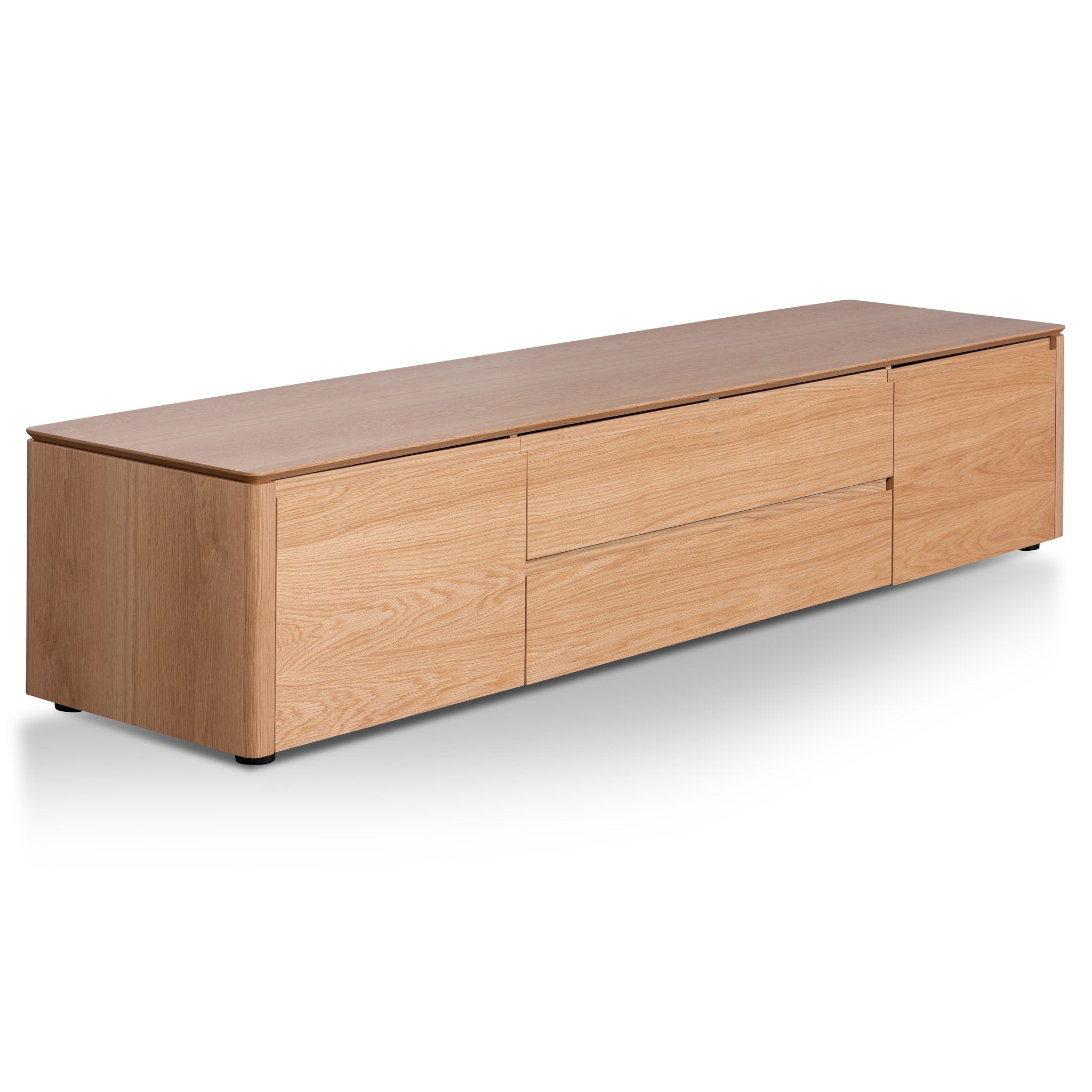 Nolan Entertainment TV Unit with Middle Drawer - Oak Veneer - TV Units