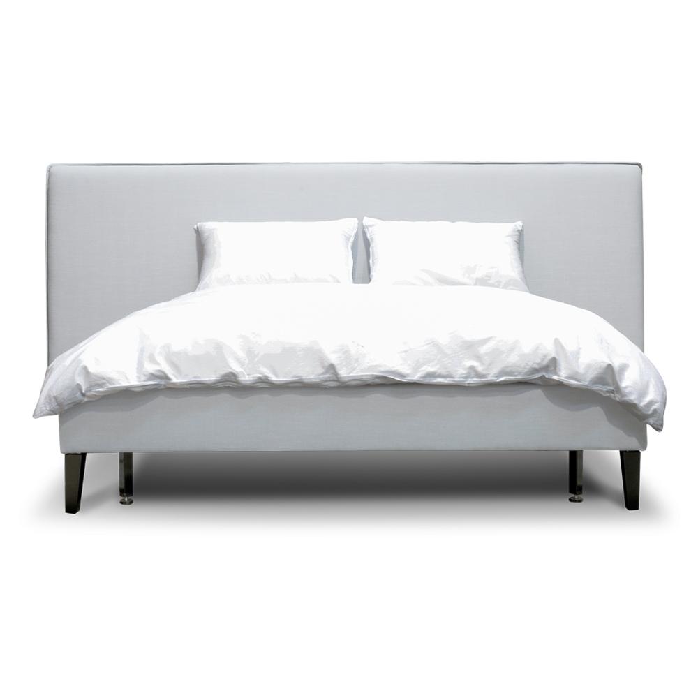 Oliver Fabric Wide King Bed Frame - Cement Grey - Beds