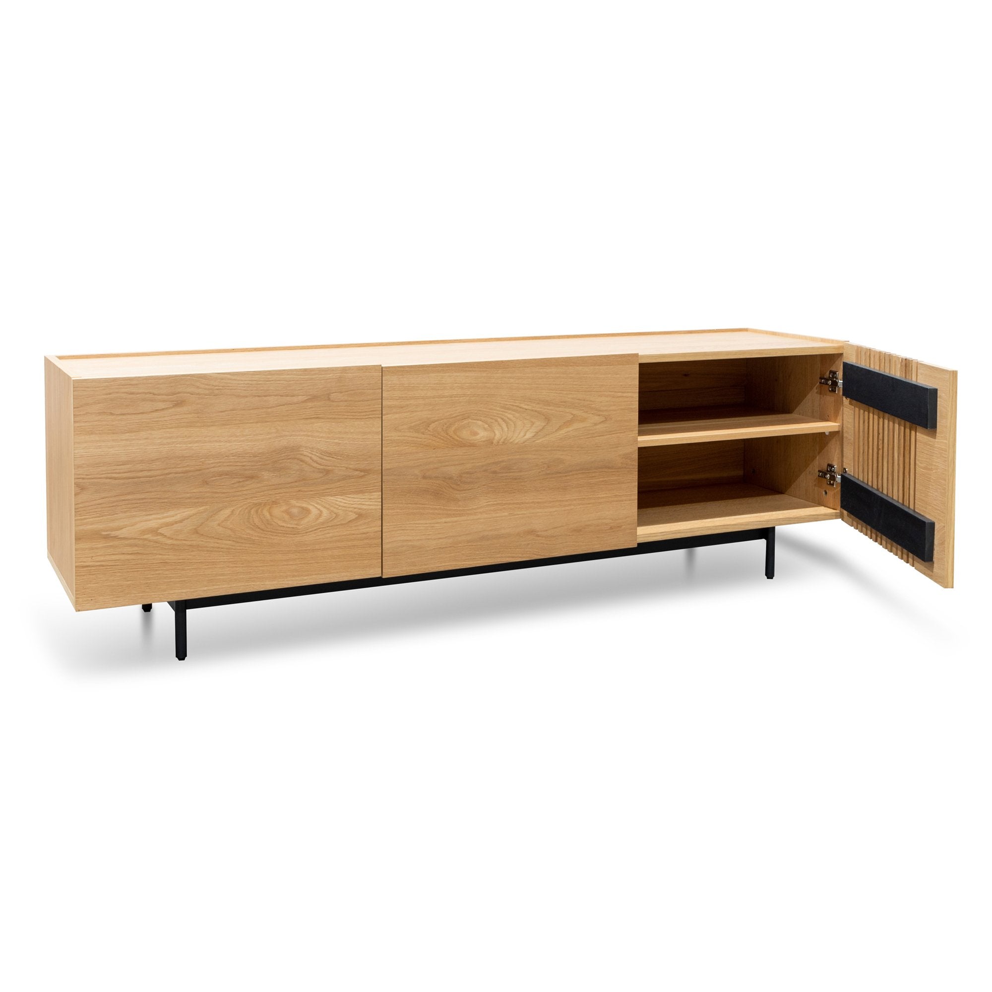 Orion TV Entertainment Unit - Natural with Black Legs - TV Units