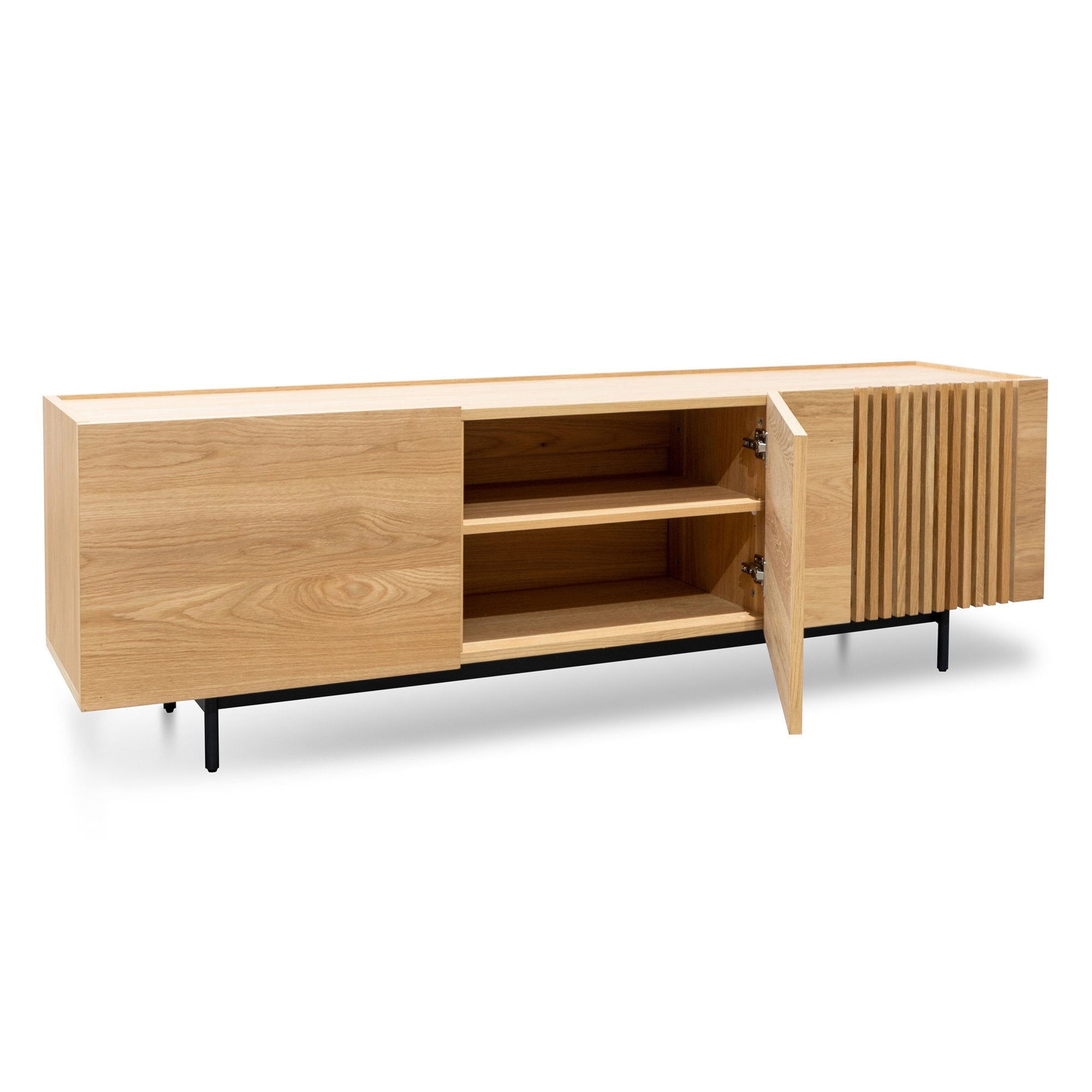 Orion TV Entertainment Unit - Natural with Black Legs - TV Units