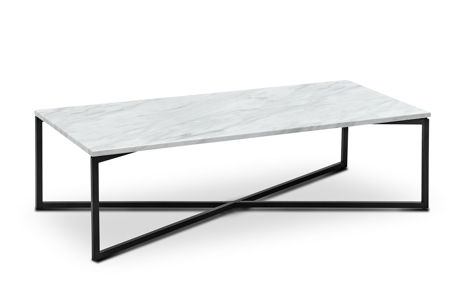 Parker Rectangle White Marble Coffee Table - Coffee Table