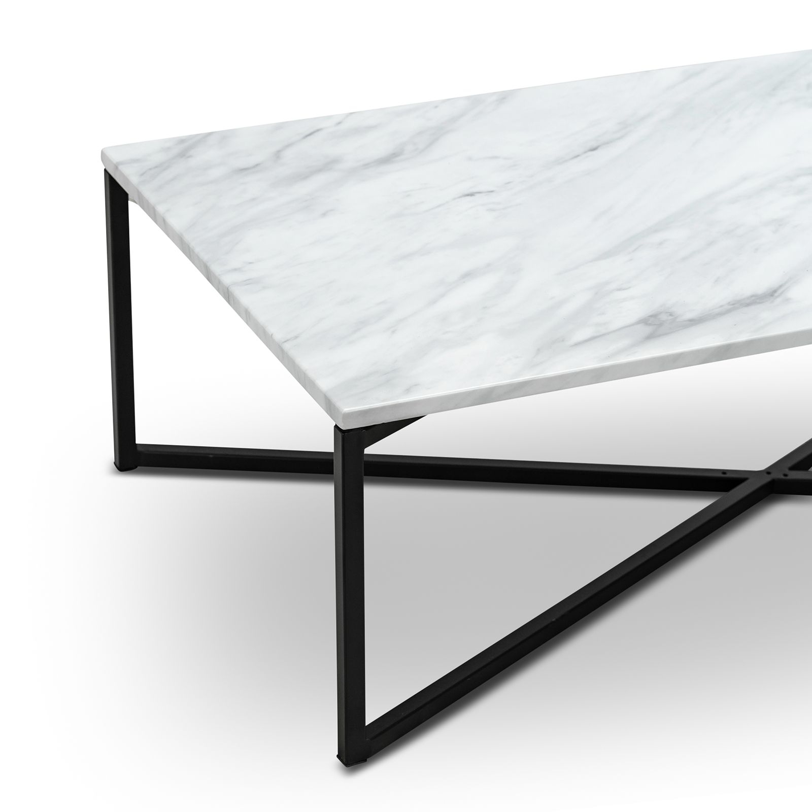 Parker Rectangle White Marble Coffee Table - Coffee Table