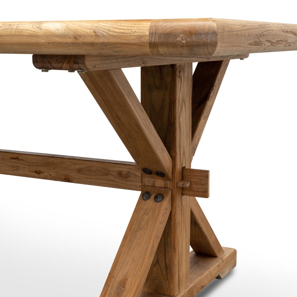 Parliment Reclaimed 3m Oak Wood Dining Table - Rustic Natural - Dining Tables