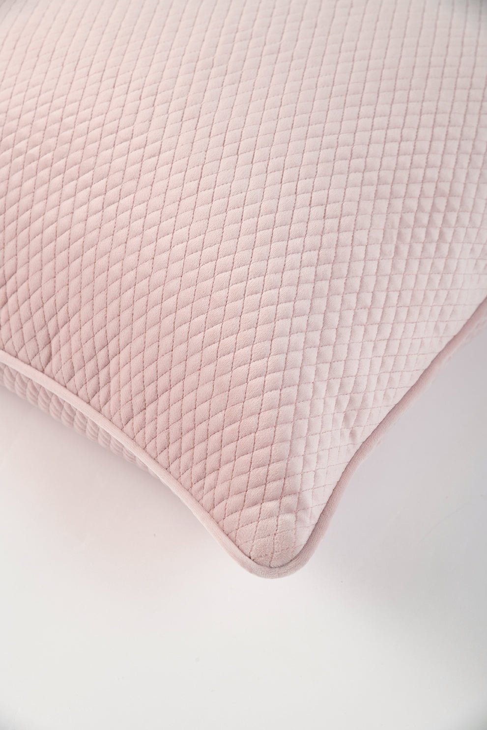 Quilted Pillow Cover , Soft Pink - Pillow Covers