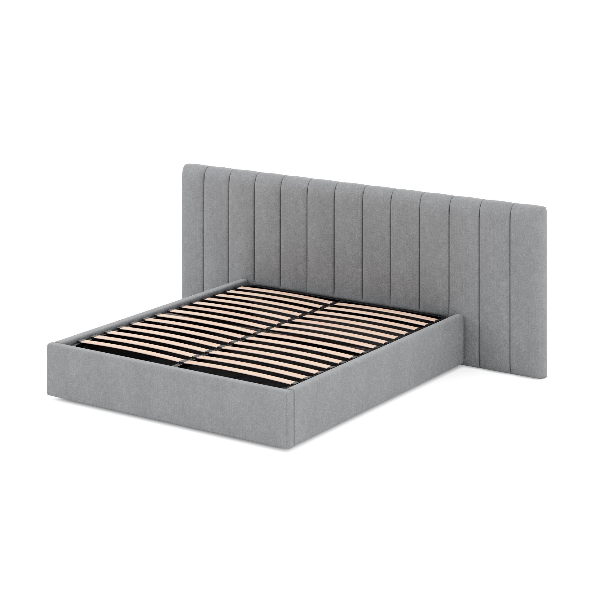 Ryan Wide Base King Sized Bed Frame - Flint Grey - Beds