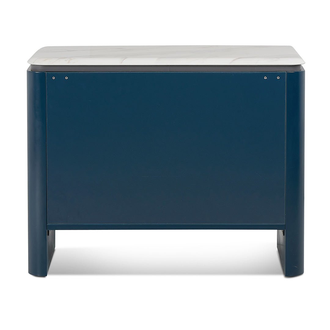 Sage Marble Bedside Table - Midnight Blue - Bedside Tables