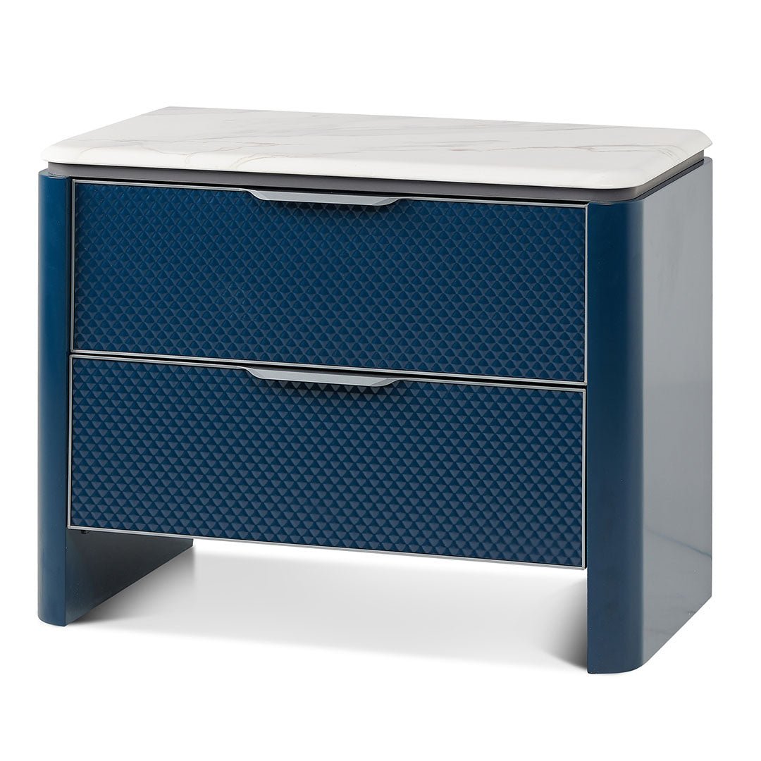 Sage Marble Bedside Table - Midnight Blue - Bedside Tables