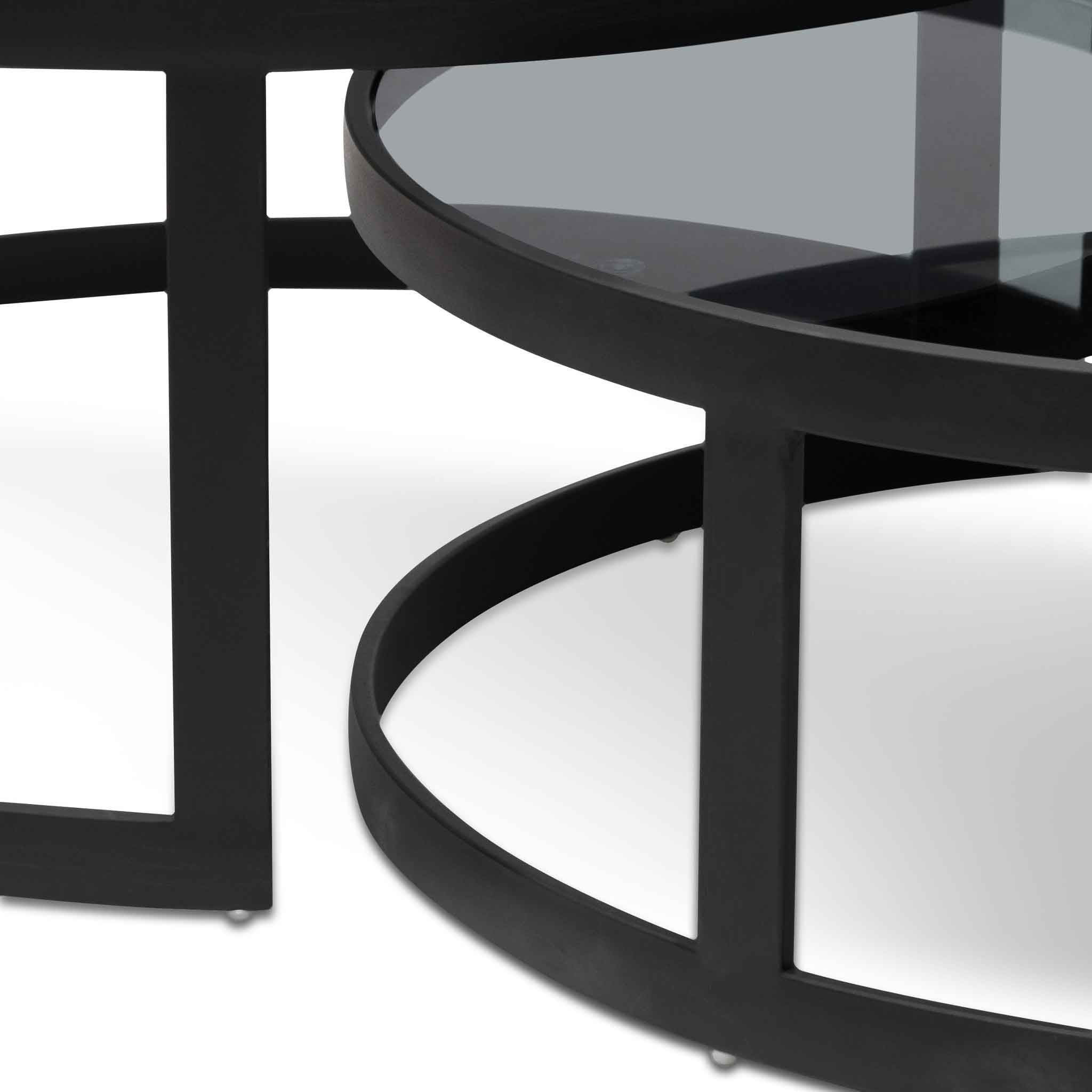 Scarlett Nested Grey Glass Coffee Table - Coffee Table