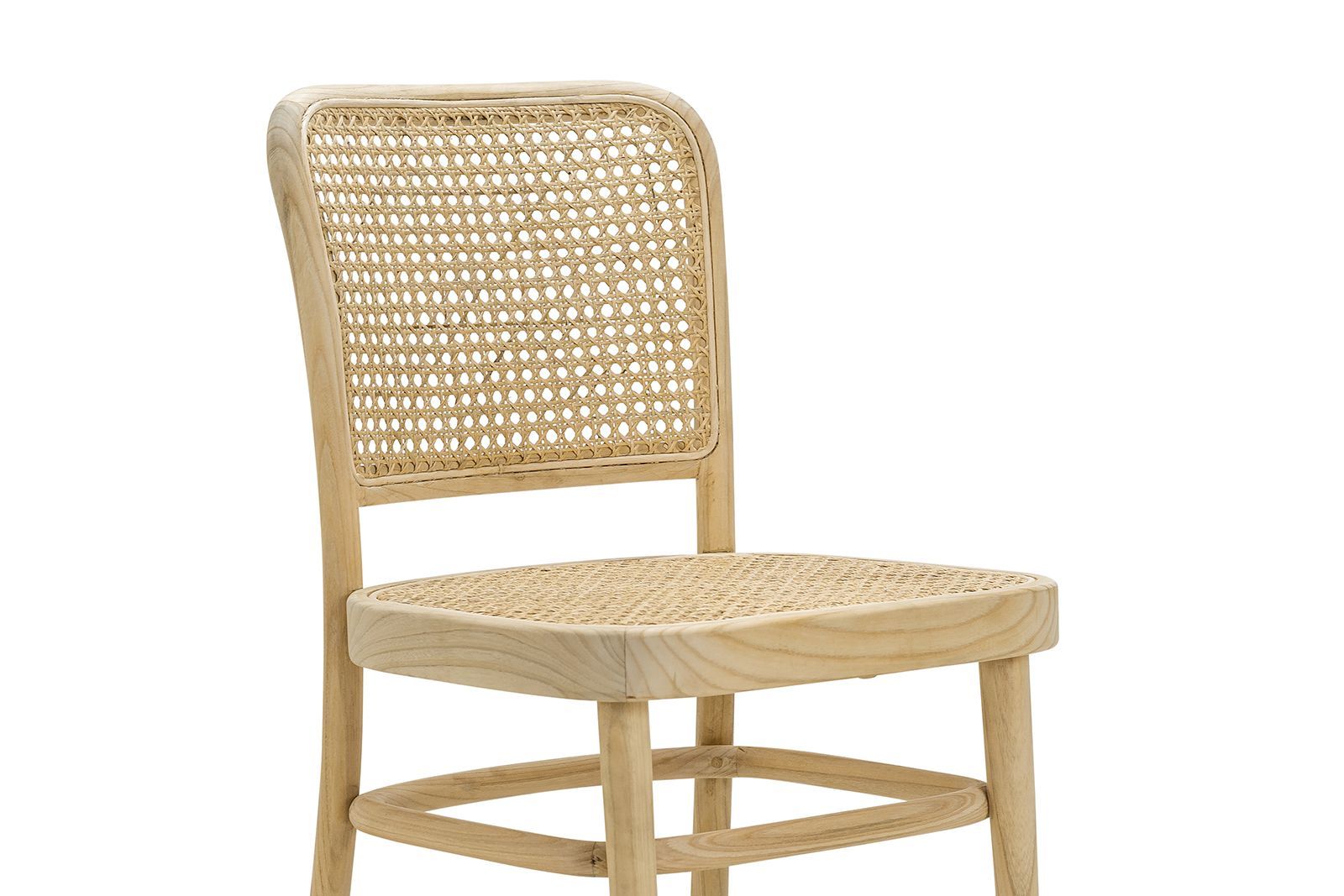 Set of 2 Amara Teak Wood Cane Dining Chair - Natural - Dining Chairs