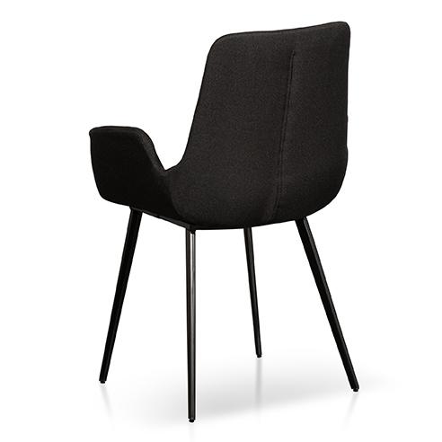 Set of 2 Amelia Fabric Dining Chair - Black - Dining Chairs