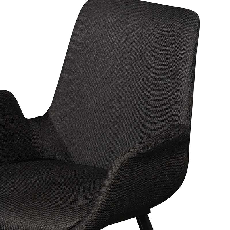 Set of 2 Amelia Fabric Dining Chair - Black - Dining Chairs