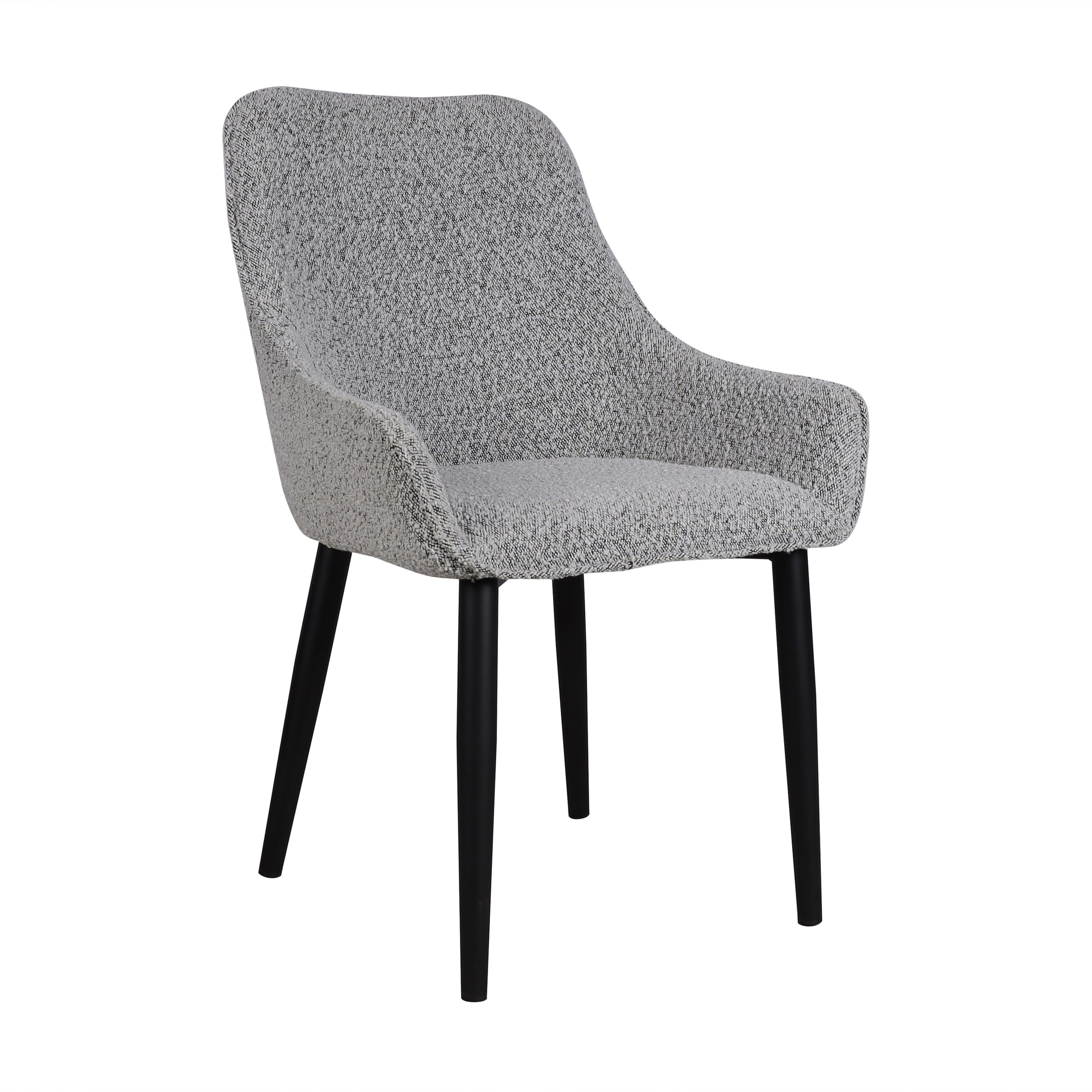 Set of 2 Mercotte Dining Chair - Pepper Boucle - Dining Chairs