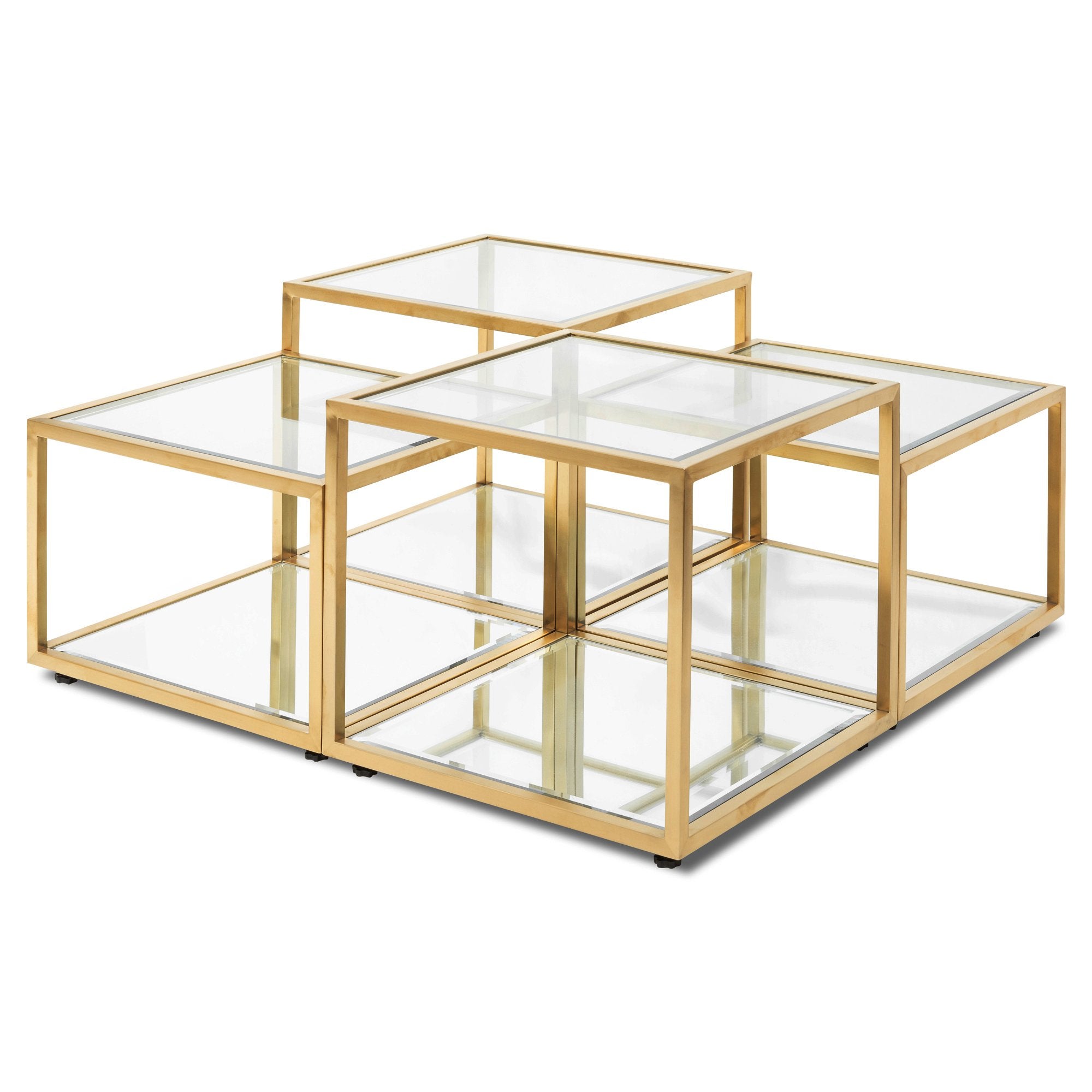 Set of 4 - Olivia Glass Coffee Table - Coffee Table