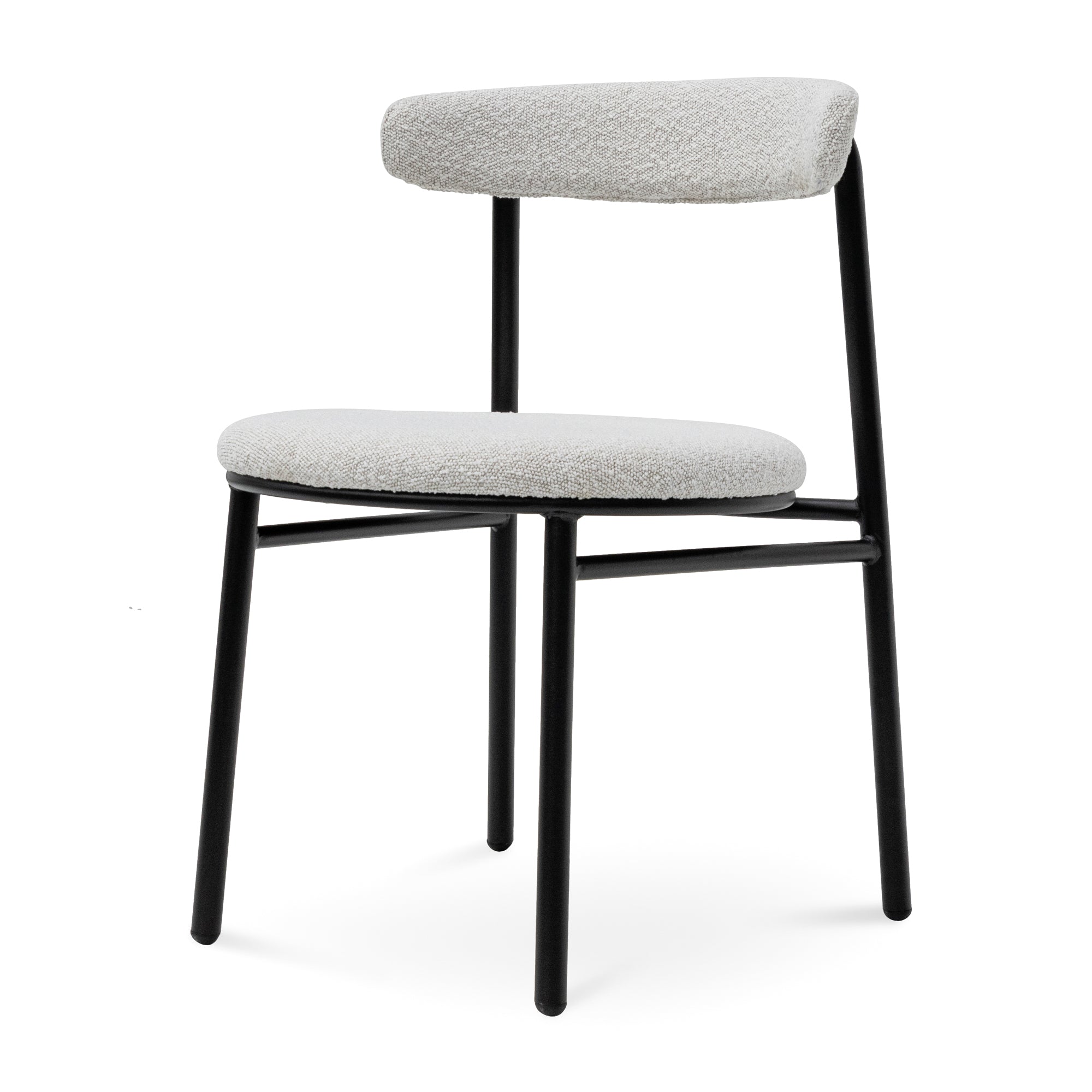 Shaun Fabric Dining Chair - Moon White Boucle - Dining Chairs