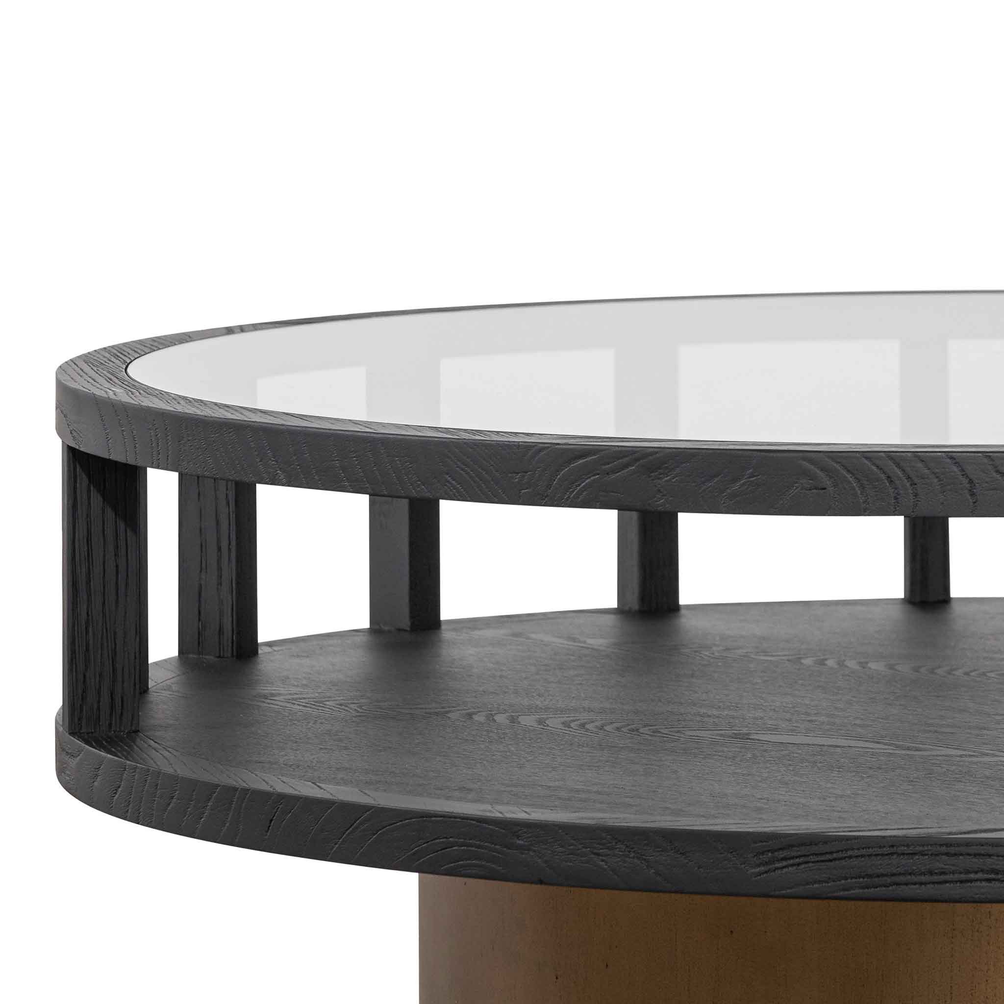 Sienna Round Black Coffee Table - Coffee Table