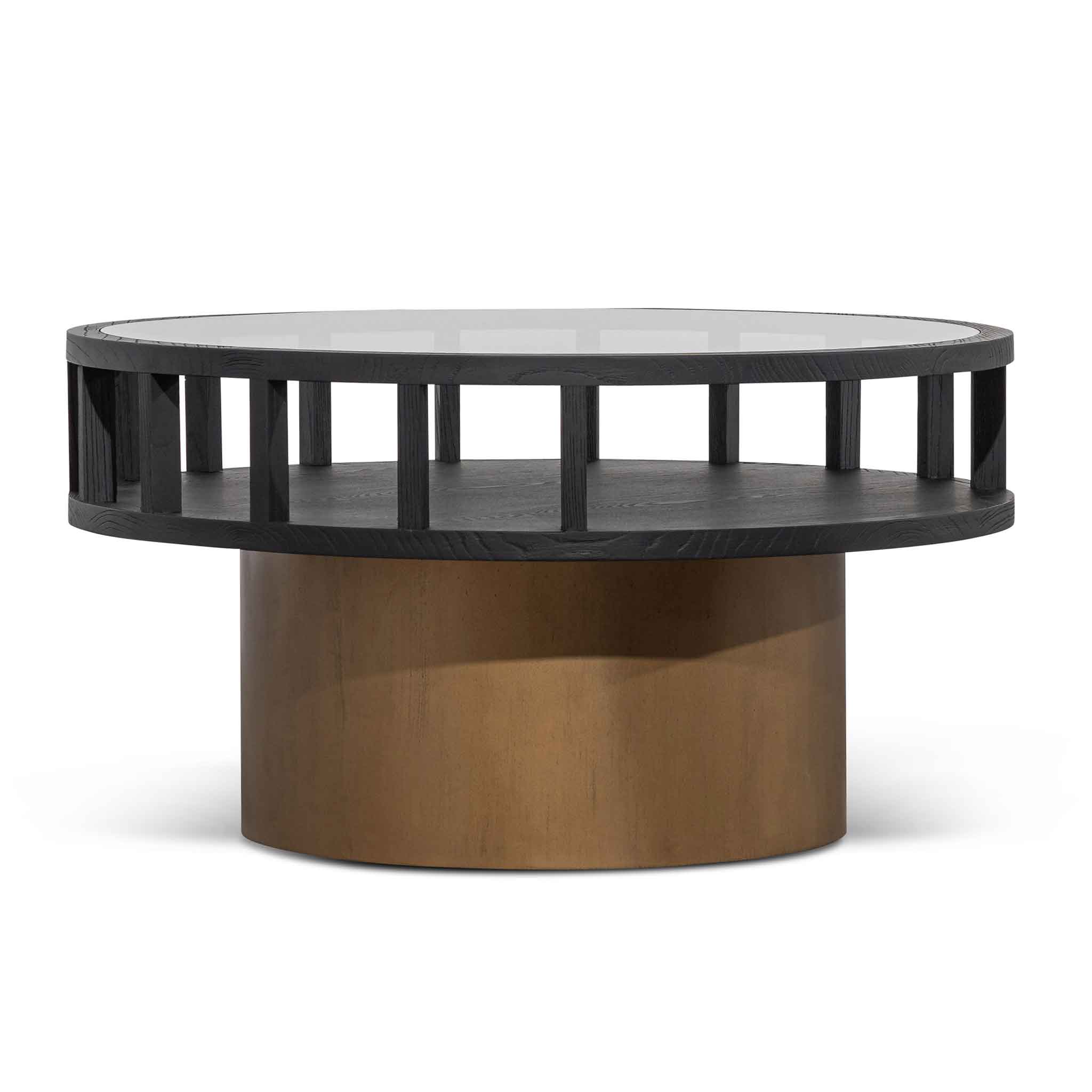 Sienna Round Black Coffee Table - Coffee Table