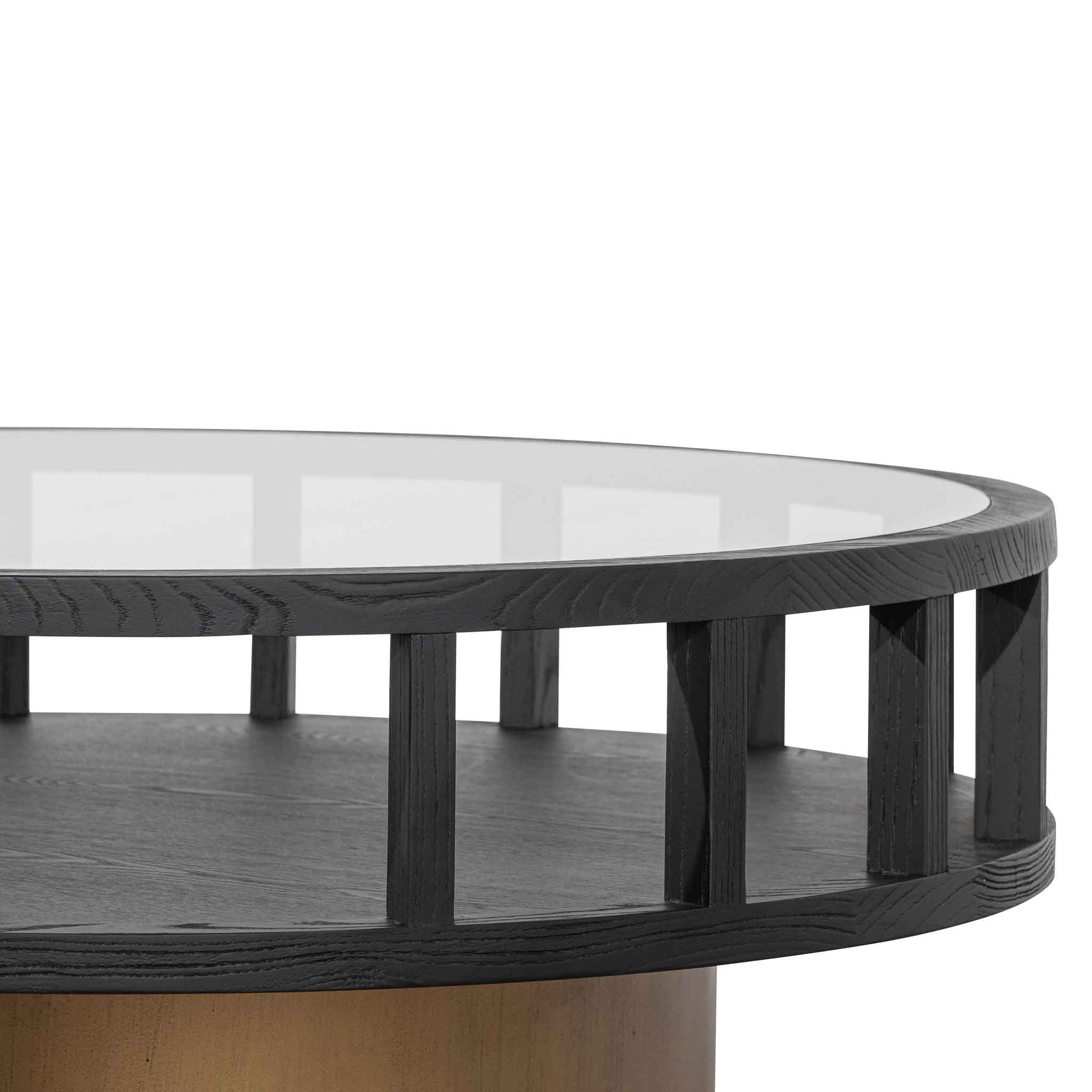 Sienna Round Black Coffee Table - Coffee Table