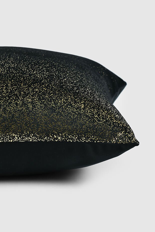 Splatter Luxe Pillow Cover , Black - Pillow Covers