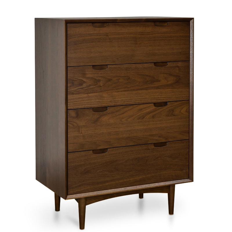 Stella 4 Drawer Chest Scandinavian Design - Walnut - Dressers