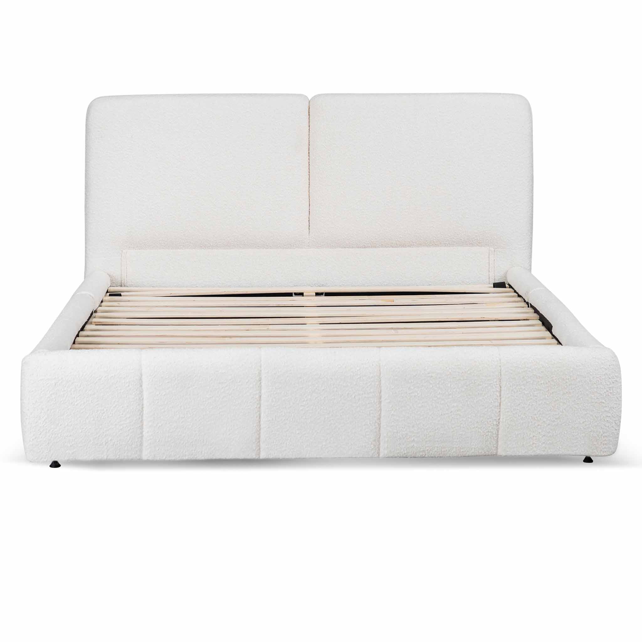 Stella Queen Bed Frame with Drawers - Boucle Cream - Beds