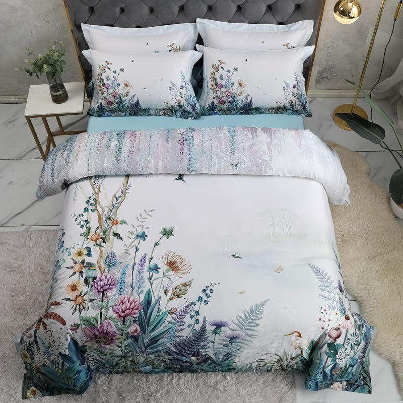 Summer Garden Duvet Cover Set (Egyptian Cotton, 500 TC) - Duvet Covers