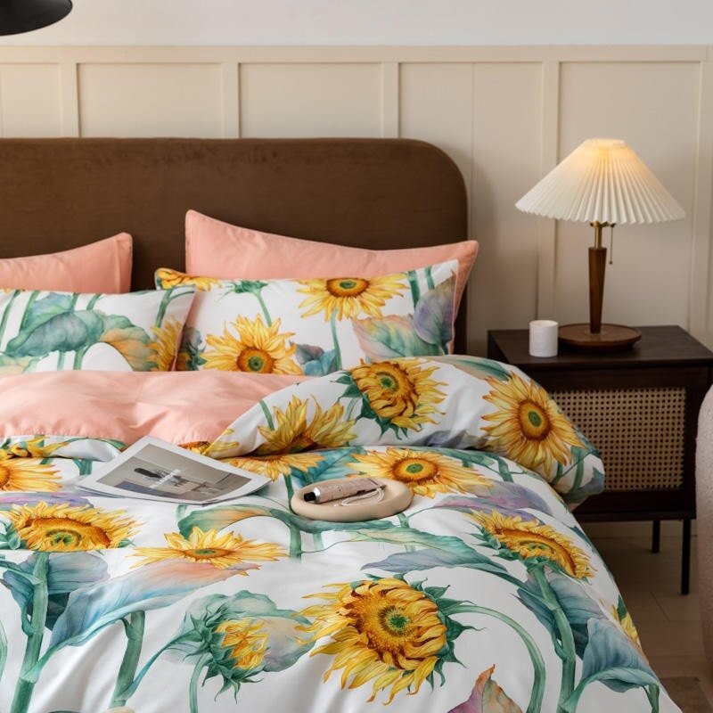 Sunflowers Duvet Cover Set (Egyptian Cotton, 500 TC) - Duvet Covers