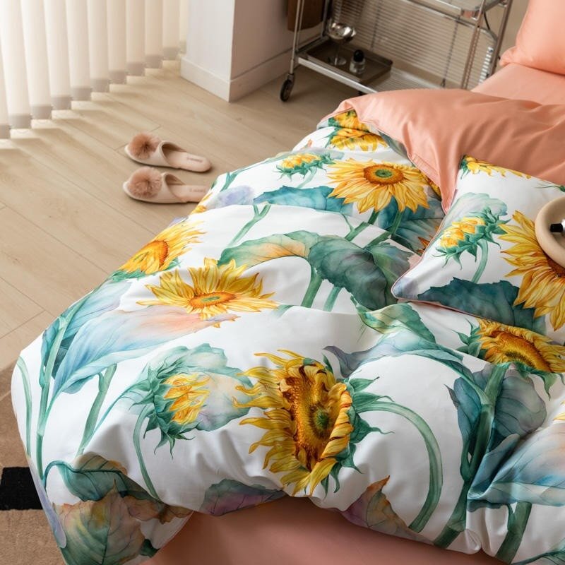 Sunflowers Duvet Cover Set (Egyptian Cotton, 500 TC) - Duvet Covers