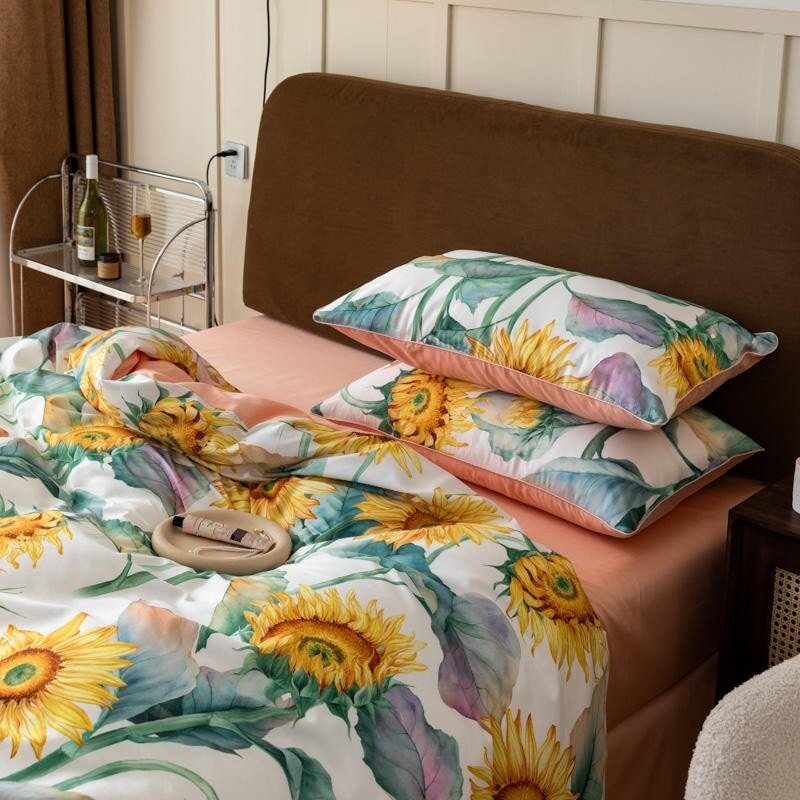 Sunflowers Duvet Cover Set (Egyptian Cotton, 500 TC) - Duvet Covers