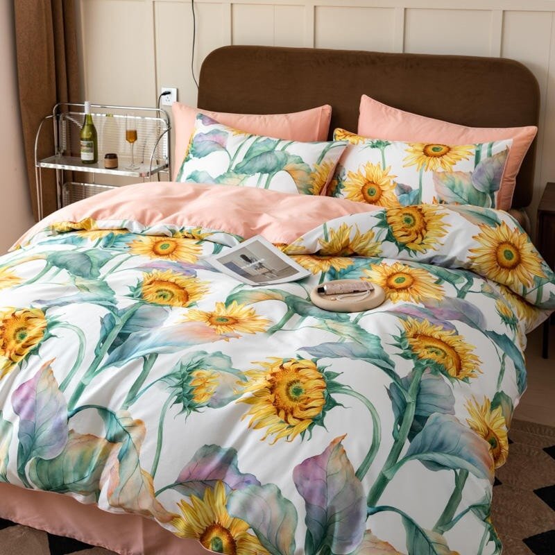 Sunflowers Duvet Cover Set (Egyptian Cotton, 500 TC) - Duvet Covers