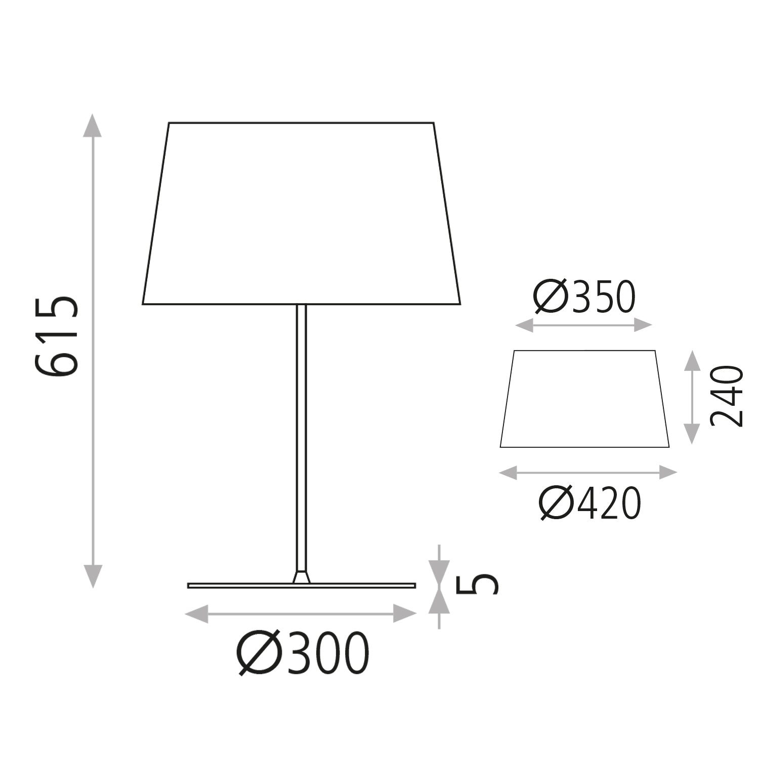 Table Lamp Stilo / Metal & Cotton - Table Lamps