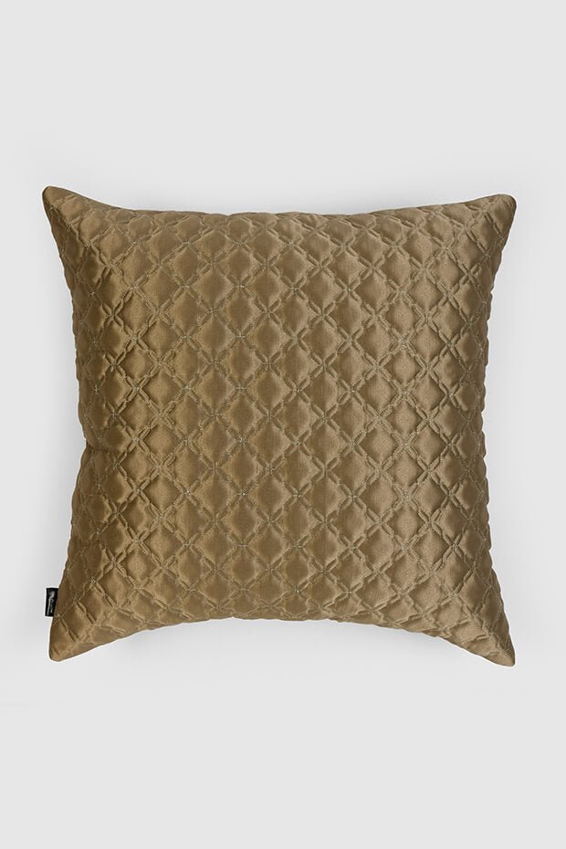 Trellis Quilted Pillow Cover , Champagne - Pillow Covers