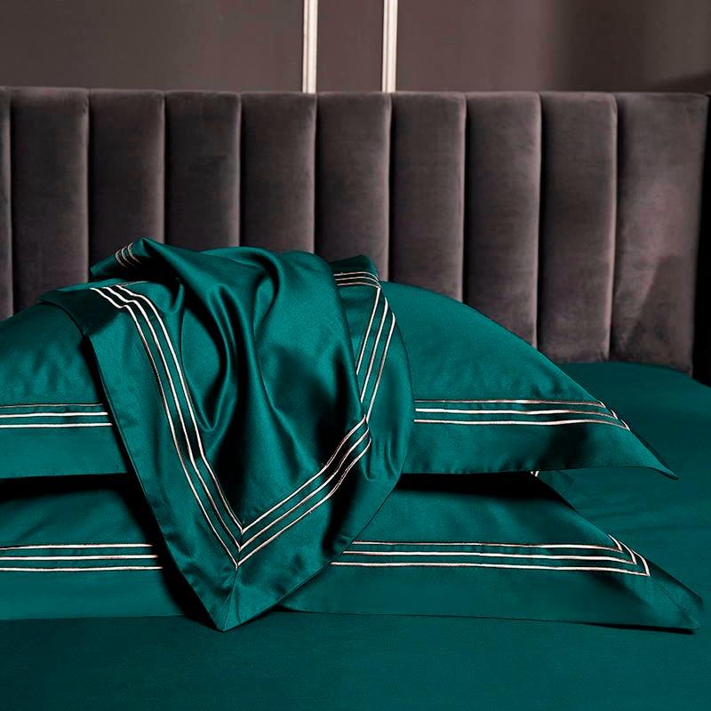 Triplo Bourdon Green Duvet Cover Set (Egyptian Cotton) - Duvet Covers