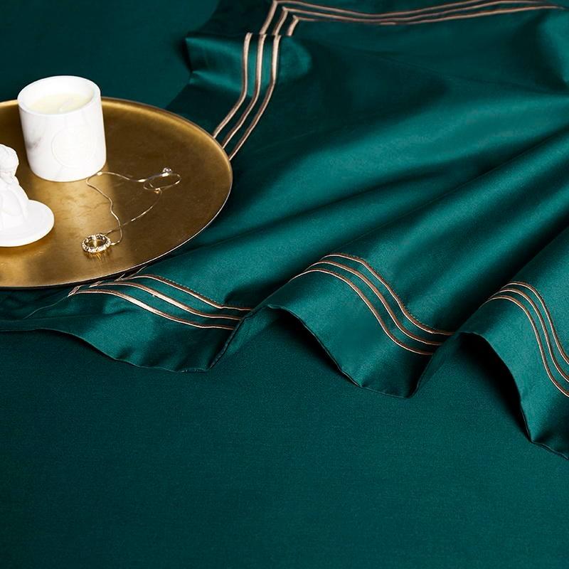 Triplo Bourdon Green Duvet Cover Set (Egyptian Cotton) - Duvet Covers