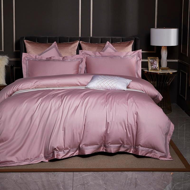 Triplo Bourdon Pink Duvet Cover Set (Egyptian Cotton) - Duvet Covers