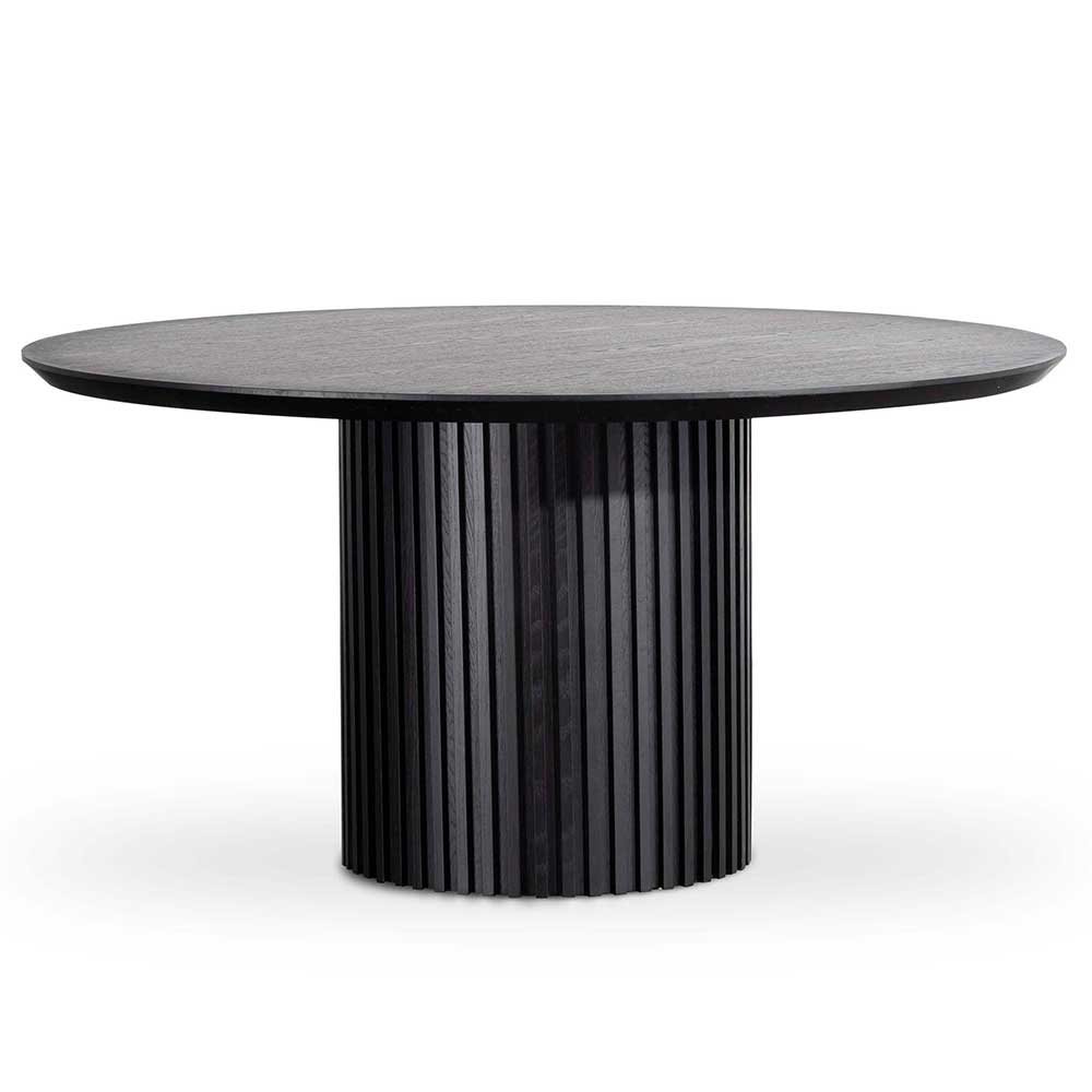 Vics 1.5m Wooden Round Dining Table - Black - Dining Tables