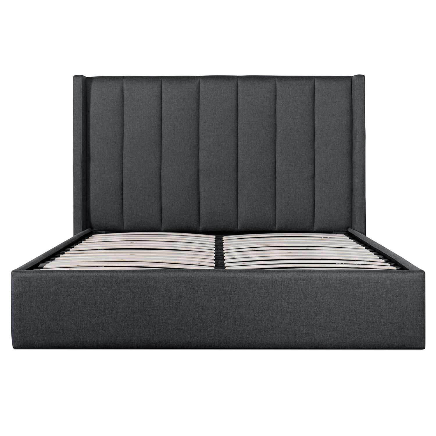 Vivienne Fabric Queen Bed Frame - Charcoal Grey - Beds