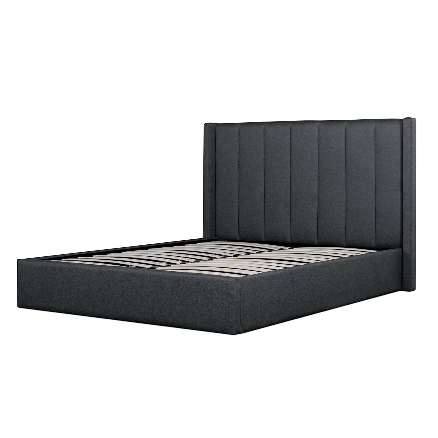 Vivienne Fabric Queen Bed Frame - Charcoal Grey - Beds